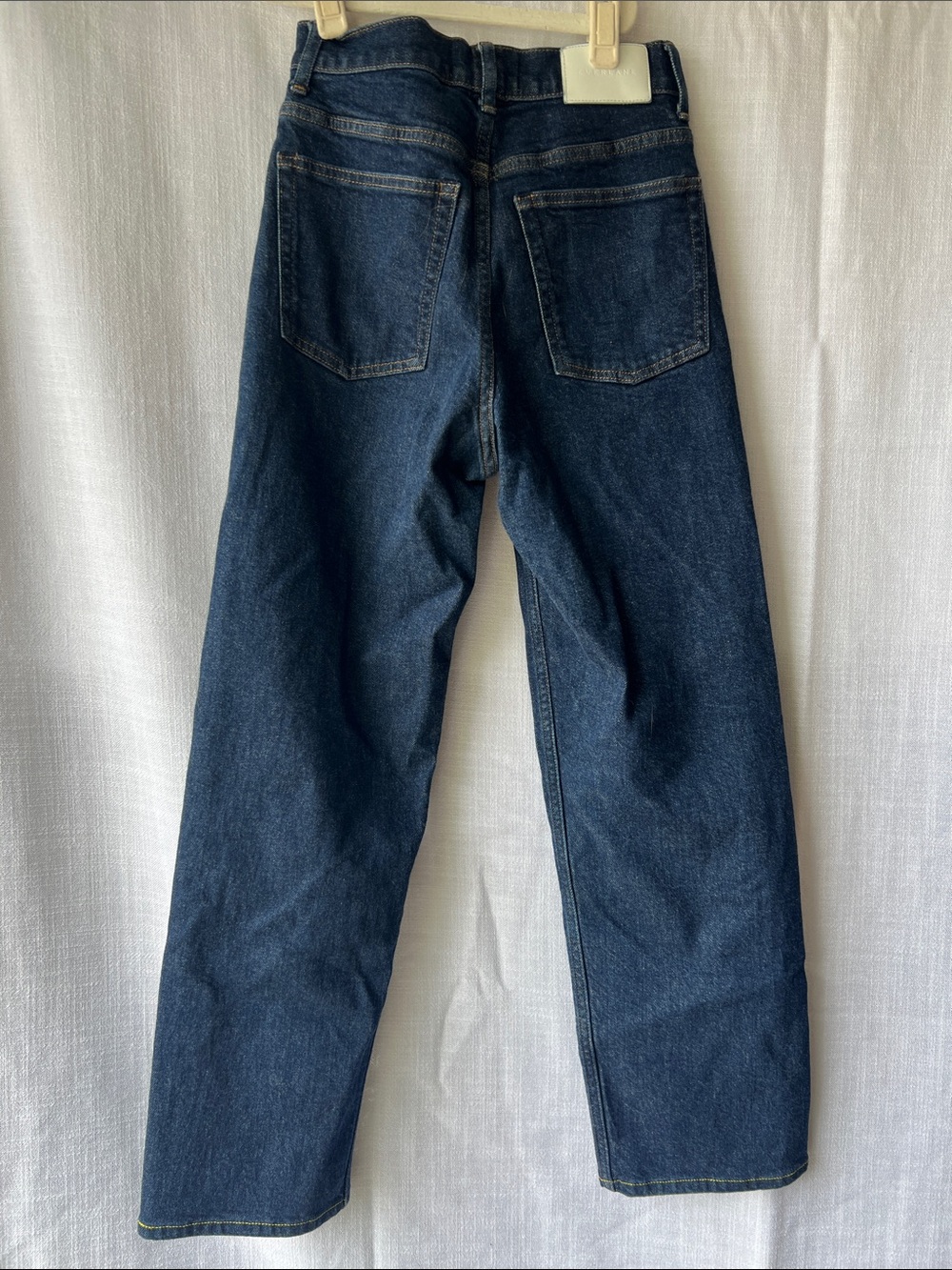 Everlane High-Rise Dark Blue Straight-Leg Jeans Size 25 “The Way-High Jean” - Picture 3 of 9